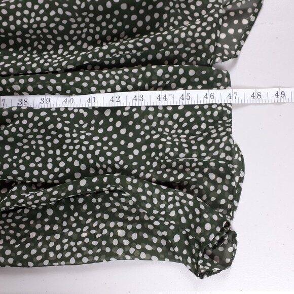 Zara Spotted Chiffon V-neck Midi Dress - Picture 16 of 16